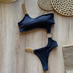 Sexy Modekette trägerloser Einteiler-Bikini 
