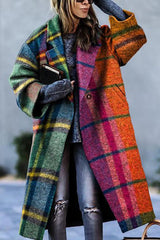 Women's  Oversized Plaid Trench Coat