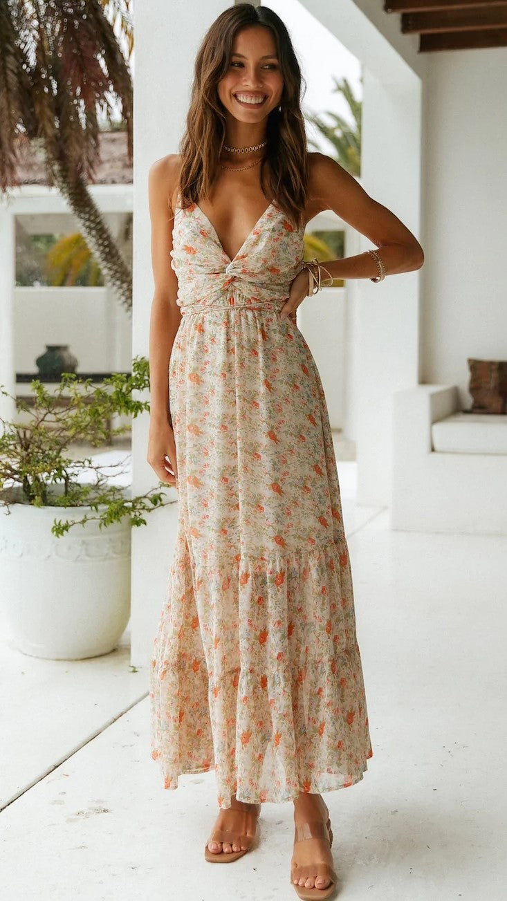 Garden Floral Slip Midi Dress