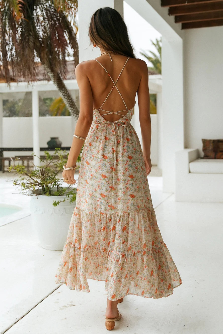Garden Floral Slip Midi Dress