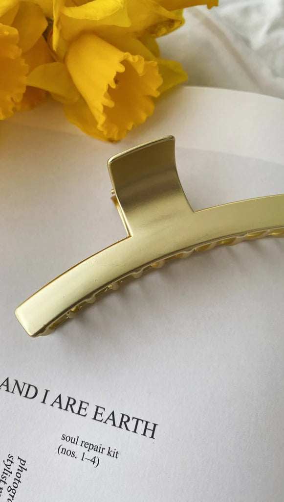Goldene Haarklammer