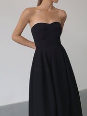 Contour Piping Strapless Tank Long Dress