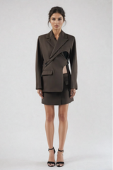 Beck Deconstruct Cutout Long Sleeve Blazer