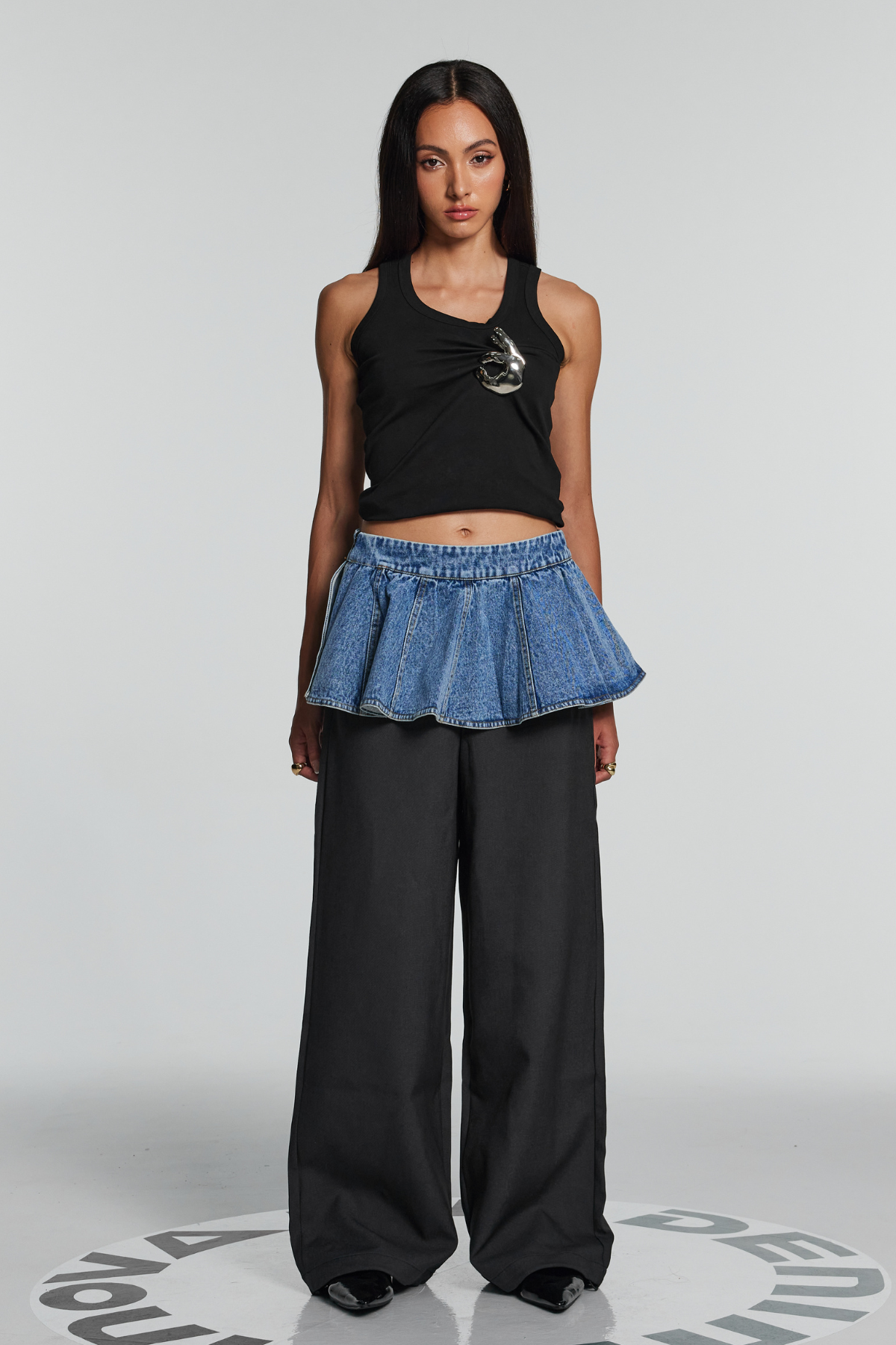 Bellamy Belt Ruffle Wide Pants