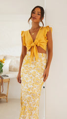 Yellow Front Know Crop Top