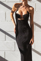 CrissCross Halter Cutout Tie-up Dress