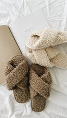 Beige Crossover Winter Slippers