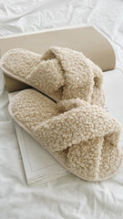 Beige Crossover Winter Slippers