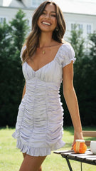 Lilac Pleated Mini Dress