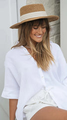 Off-white Band Beach Staw Hat