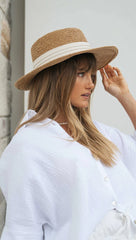 Off-white Band Beach Staw Hat