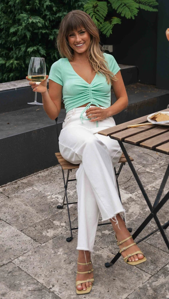 Mintgrünes Crop-Top „Withdraw“