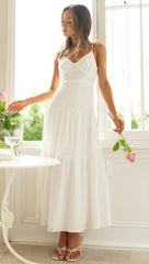 White Slip Babydoll Maxi Dress