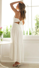 White Slip Babydoll Maxi Dress