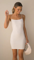 White Knit Bodycon Mini Dress