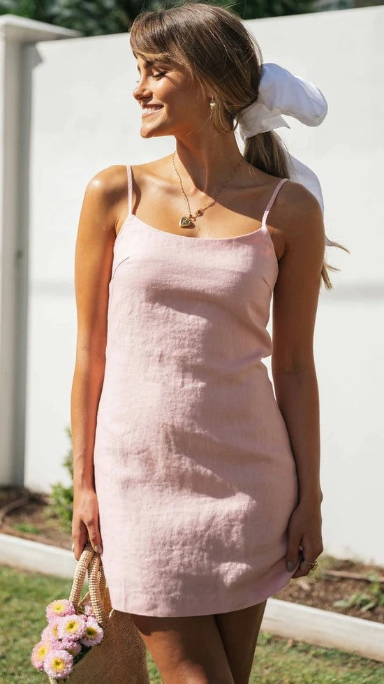 Blush Pink Slip Mini Dress