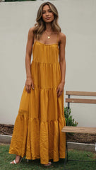 Mustard Yellow Slip Maxi Dress