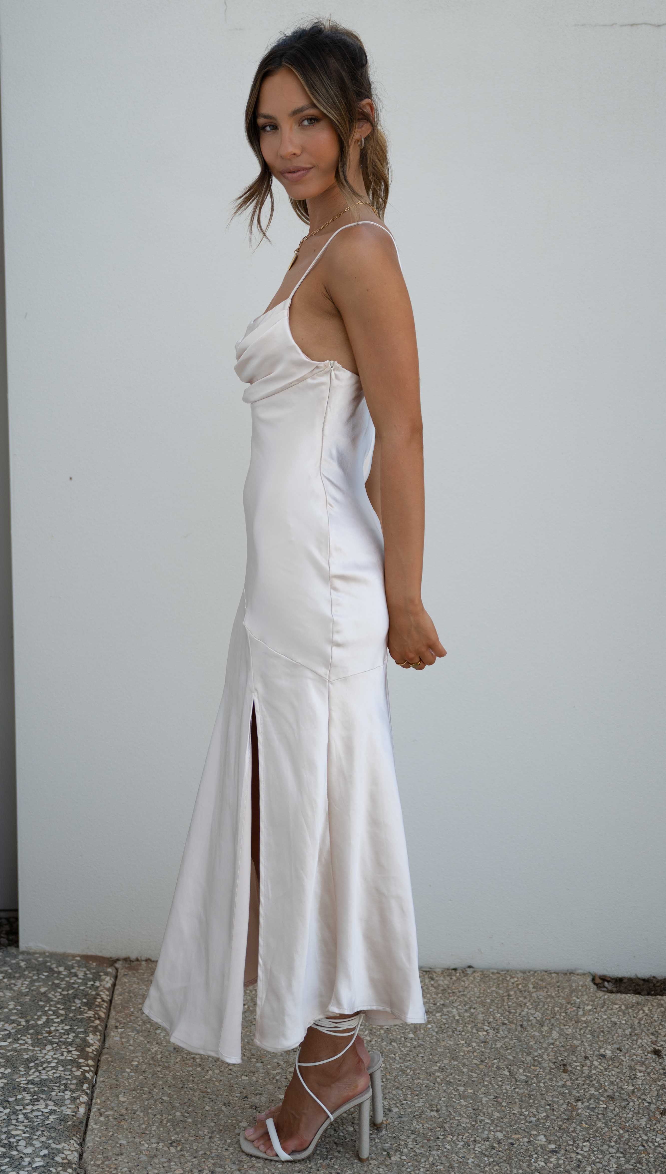 Tullia Midi Dress (Oyster)
