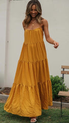 Mustard Yellow Slip Maxi Dress