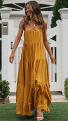 Mustard Yellow Slip Maxi Dress