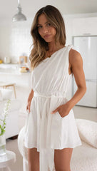 White One Shoulder Mini Dress
