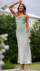 Sage Slip Midi Dress