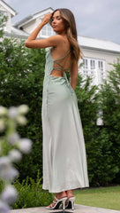 Sage Slip Midi Dress