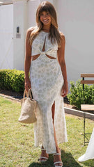 Sauve Floral Cutout Midi Dress