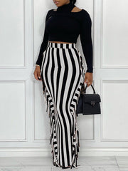 indiebeautie Fringe Combo Stripe Skirt
