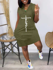 Indiebeautie Logo V-Neck Sleeveless Dress