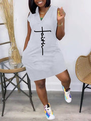 Indiebeautie Logo V-Neck Sleeveless Dress
