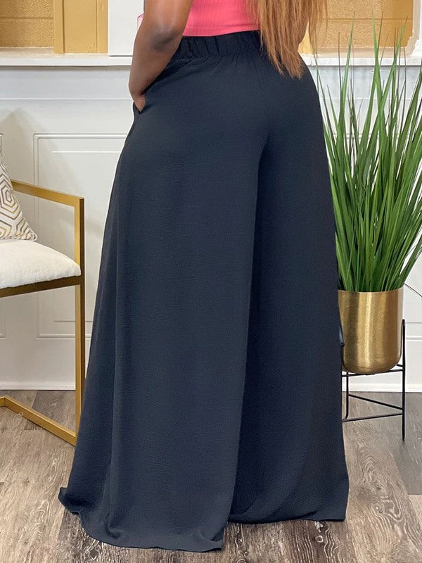 indiebeautie Solid Wide-Leg Pants