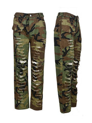 indiebeautie Camo Ripped Pants