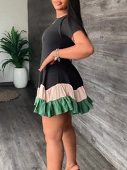 Indiebeautie Three-Tone Frilled Dress