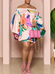 Indiebeautie Printed Off-Shoulder Parachute Dress