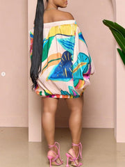 Indiebeautie Printed Off-Shoulder Parachute Dress
