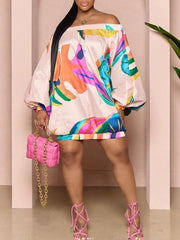 Indiebeautie Printed Off-Shoulder Parachute Dress