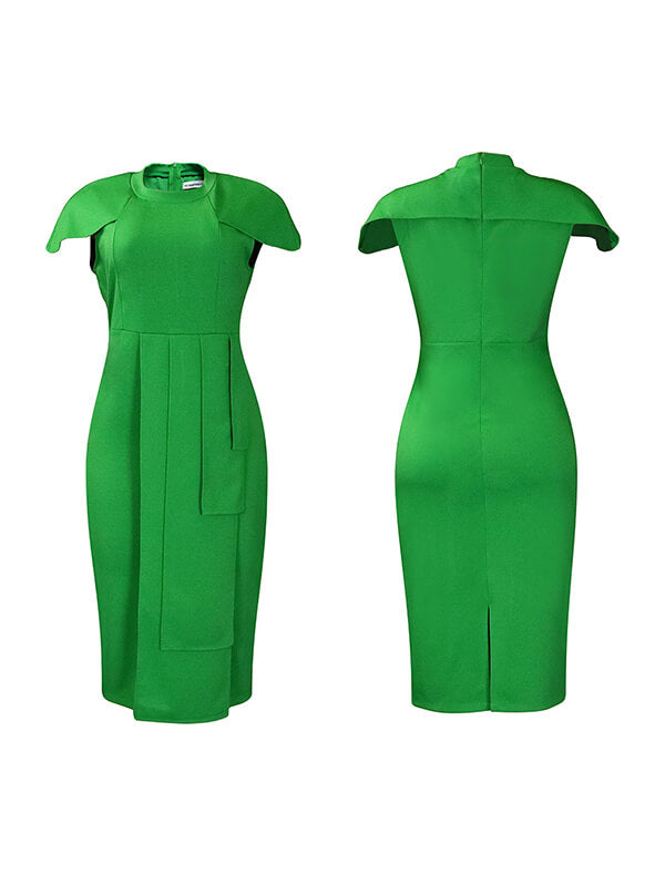 Indiebeautie Solid Cap-Sleeve Bodycon Dress