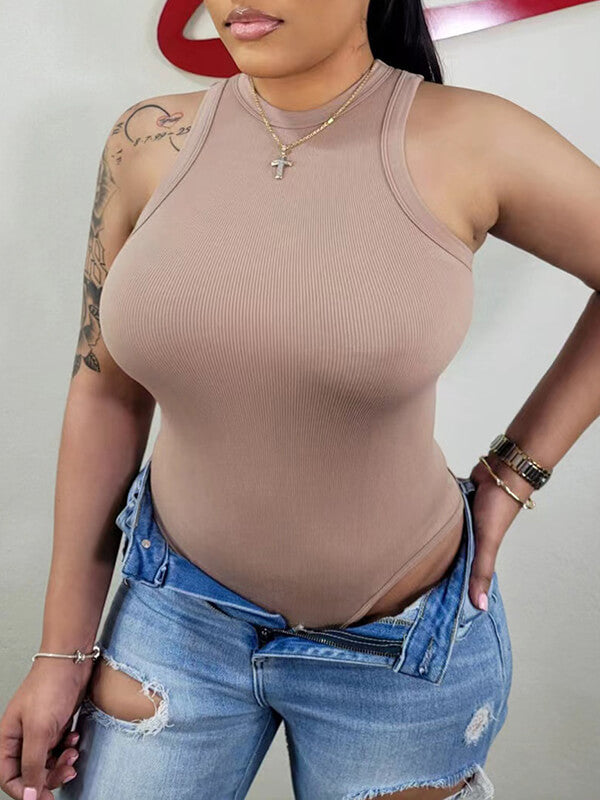 Indiebeautie Sleeveless Ribbed Bodysuit