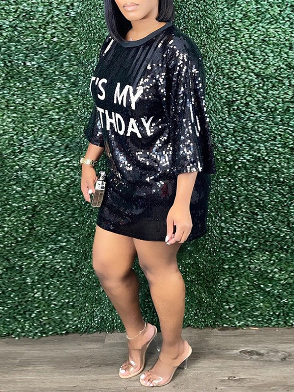 Indiebeautie Sequin Tee Dress