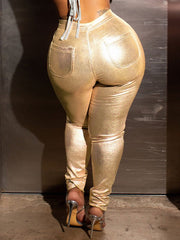 Indiebeautie Metallic Skinny Pants