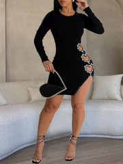 Indiebeautie Heart Studded Slit Dress