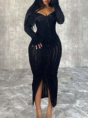 Indiebeautie Off-Shoulder Button-Front Ruched Dress