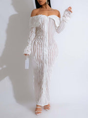 Indiebeautie Off-Shoulder Button-Front Ruched Dress