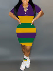 Indiebeautie Stripe Polo Dress