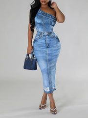 Indiebeautie Printed One-Shoulder Dress