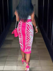 Printed Asymmetric Skirt