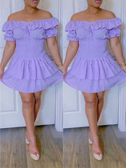 Indiebeautie Off-Shoulder Ruffle Dress
