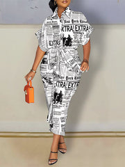 Indiebeautie Printed Tied Shirt Dress