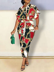 Indiebeautie Printed Tied Shirt Dress